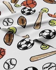 Kids Twin Size Sports Bed Sheets - 3 Piece Sports Sheet Set - Soccer, Basketb...