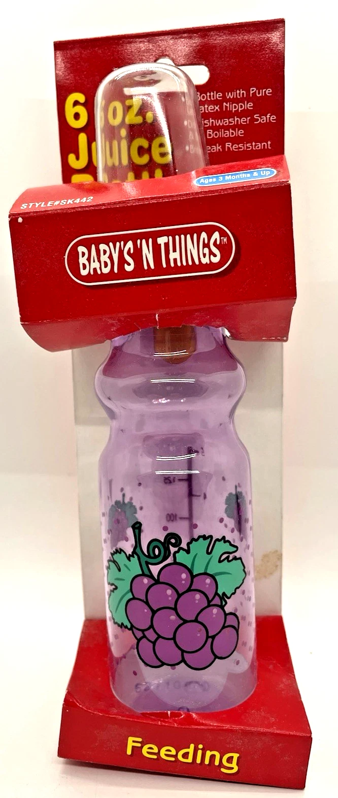 Baby's N Things Baby Juice Bottle 6oz Grapes VTG Vintage 2000 RARE