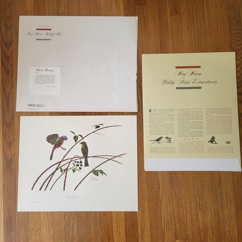 Ray Harm Limited Edition Hand Signed Print Painted Bunting 1963 Plate - Picture 2 of 10