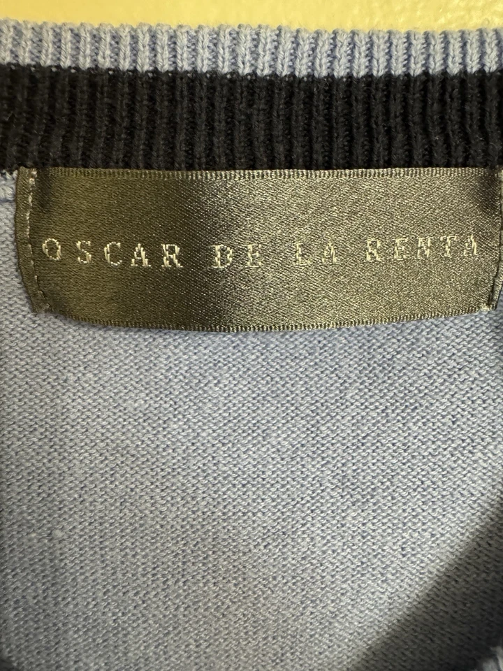 Oscar De La Renta Suéter Chaleco Hombre XXL Azul Pullover LEER DETALLES Foto 4 de 4