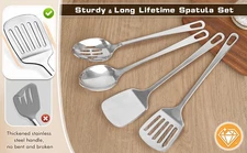 6 Pieces Stainless Steel Dinner Spoons Flatware Tableware Set Kitchen Durable