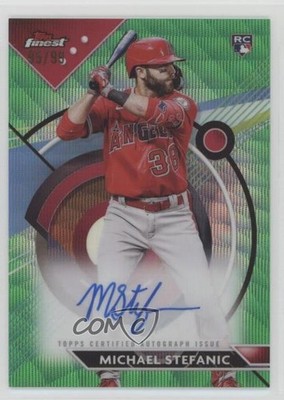 2023 Topps Finest Green Wave Refractor 95/99 Michael Stefanic Rookie Auto RC x5u
