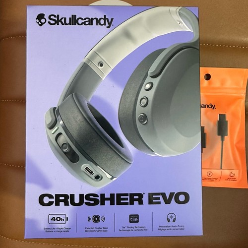 NEW Skullcandy Crusher Evo Chill Gray Bluetooth Wireless Over-Ear Headphones