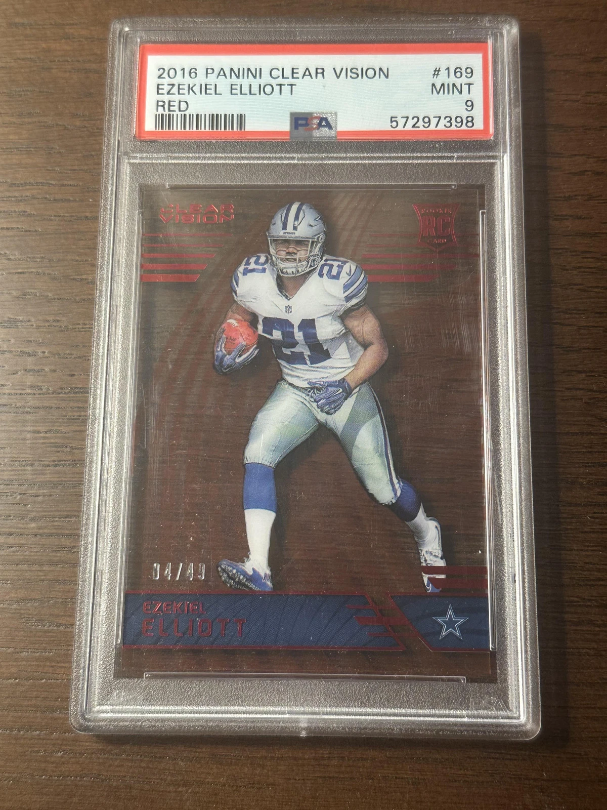 Ezekiel Elliott Panini Clear Vision #169 Red