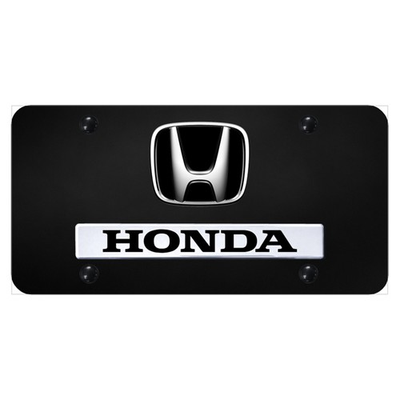#ad #ad License Plate Dual Chrome for Honda on Black Officially Licensed $53.95