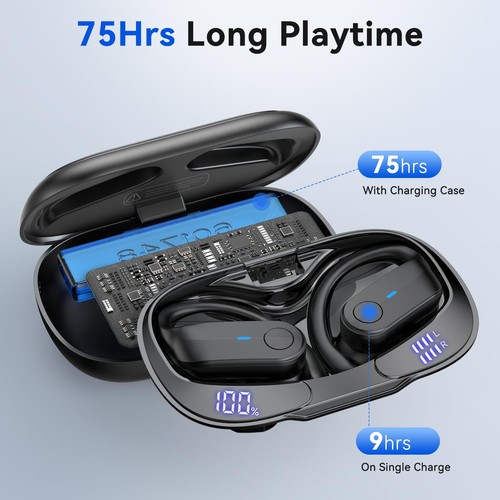 Wireless Earbuds Bluetooth Headphones 75Hrs Playtime Sport Earbuds Noise Canc... - Bild 2 von 7