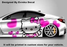 2x Hello Kitty Car Decals Cuteness On The Go Car Vinyl Comics Character