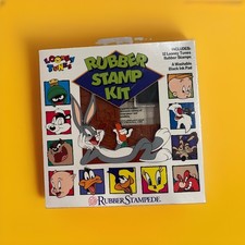 Looney Tunes Vintage Rubber Stamp Kit 1994. 12 Characters Brand New Sealed 