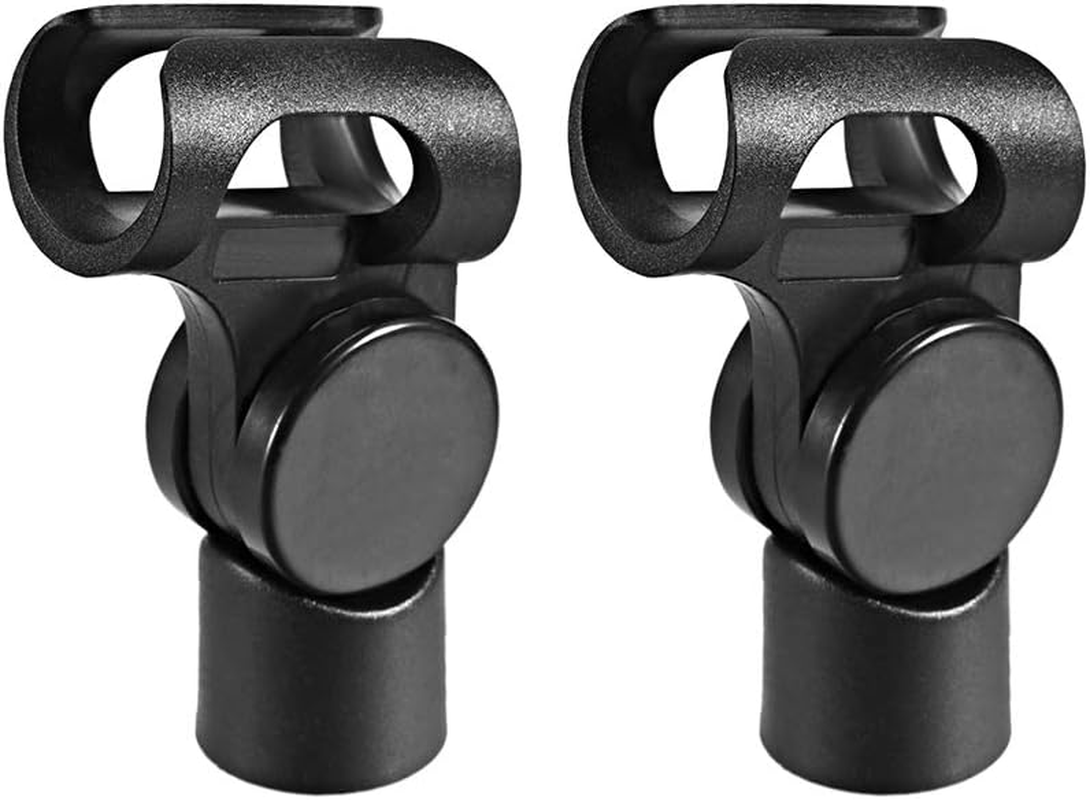 2Pcs Universal Microphone Mic Clip Holder for 17Mm Mic Stand Handheld 15Mm Threa