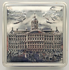 Amsterdam Palace Relief Silver Empty Tin Rosenberg Made in Holland for Chocolate