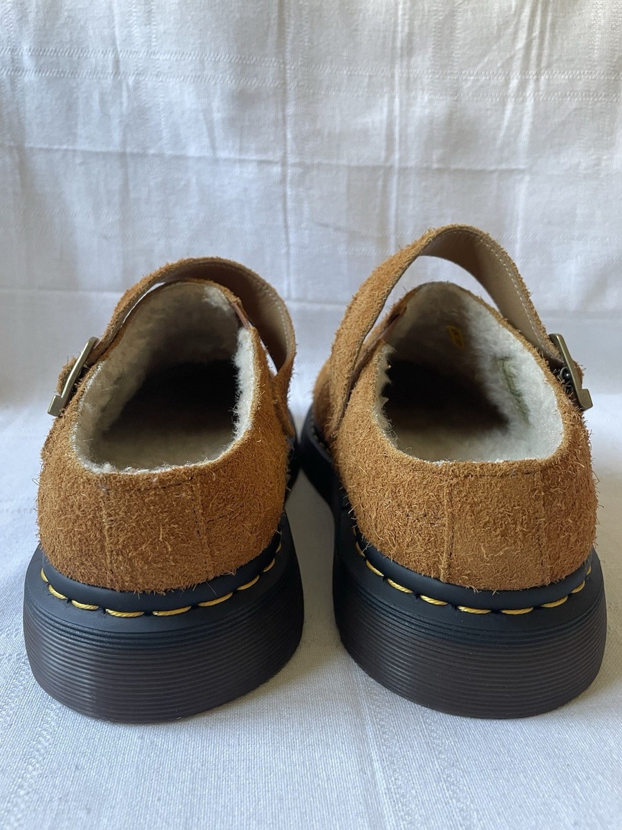 Dr Martens Isham Hairy Suede Slingback Mules Brown Shoes  display picture 3