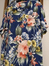 Tommy Bahama Men's Short Sleeve Silk Hawaiian Floral Button-Up Size X Large