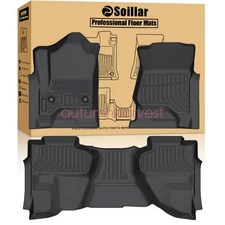 Floor Mats Liner Fits 2014-2019 Chevy Silverado GMC Sierra Double Extended Cab