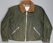 Barbour x Alexa Chung Floyd Wax Waterproof Green Cropped Jacket Fur Collar Uk 14