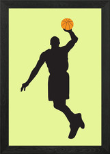 Silhouettes of basketball Framed Wall Art Poster Canvas Print Picture