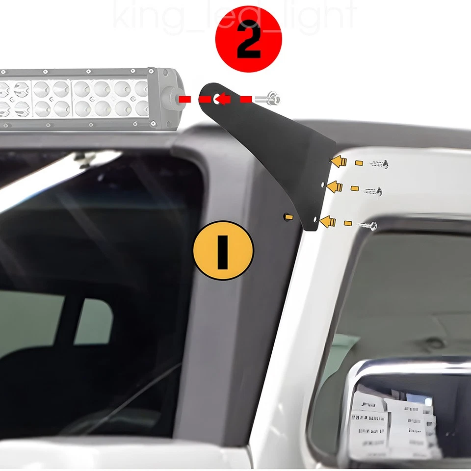 For 2006-2010 Hummer H3 H3T Upper Roof 50" LED Light Bar Bracket Mount Kit - Image 2 of 4