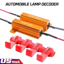 (2)6Ohm 50Watt LED Light Load Resistor LED Tail/Turn Signal Hyper Flash Fix Kit