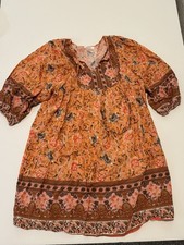 Bluetime Dress Womens XL New Without Tags Nwot Orange Floral viscose (T1834B)