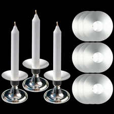24 Pieces Metal Silver Candle Bobeches Taper Candle Drip Protectors round Candle