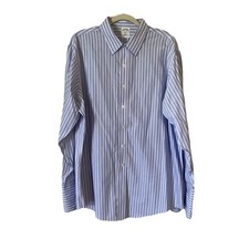 Brooks Brothers Dress Shirt Mens 17.5 35 Slim Fit French Cuff Vertical Stripes