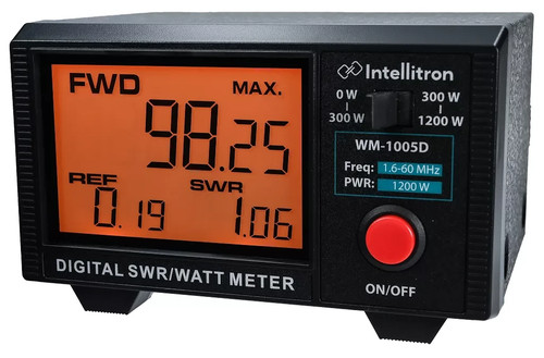 Intellitron WM-1005D Digital SWR/Watt Meter 1.6-60 MHz 300mW-300w/300W-1200W - Picture 2 of 3