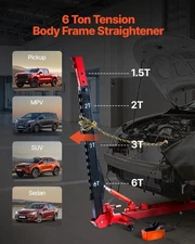 New Auto Body Frame Puller Straightener, 6T Tension Car Body Repair Equipment