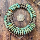 17" Heishi Turquoise Southwest Native Bench Beads Western Sterling Boho Necklace — photo 1