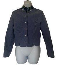 Vtg GEIGER Tyrol Sweater Womens 40 Cardigan Tyrol Boiled Wool Made in Austria