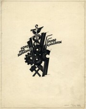 34639 - Wir Ruhrleute gr&uuml;&szlig;en. Zeichnung von Prof. Fritz Volle mit den Jahreszahl