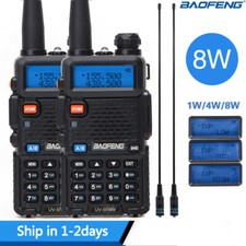 2pcs Baofeng UV-5R 8W Walkie Talkie 8w Powerful Amateur Ham CB Radio Station