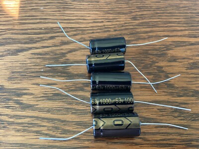 5pc Electrolytic Capacitor Axial 2000hr +105  RoHS 1000uF 63V φ16x33mm Supertech
