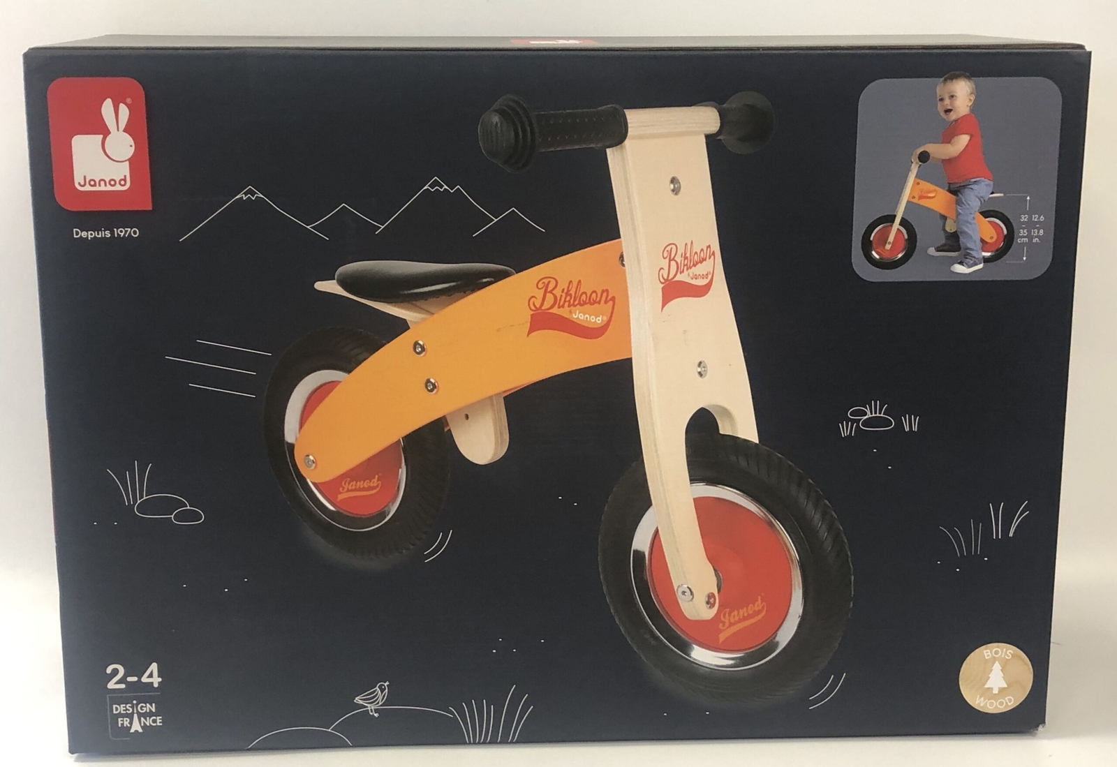 Draisienne en bois Janod Little Bikloon pour l'apprentissage du vélo