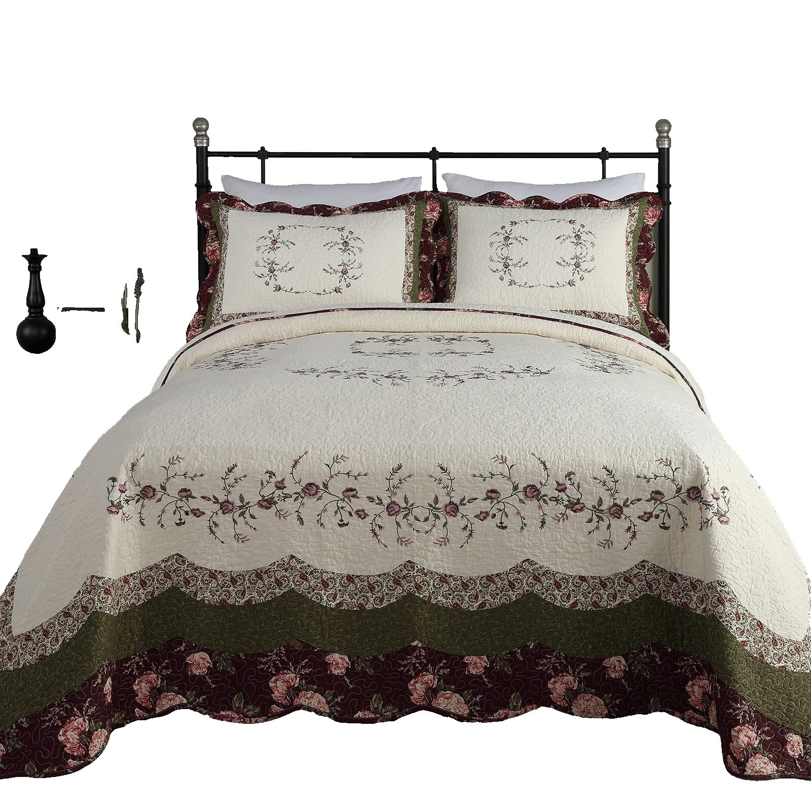 Cotton Blend Floral Bedspreads