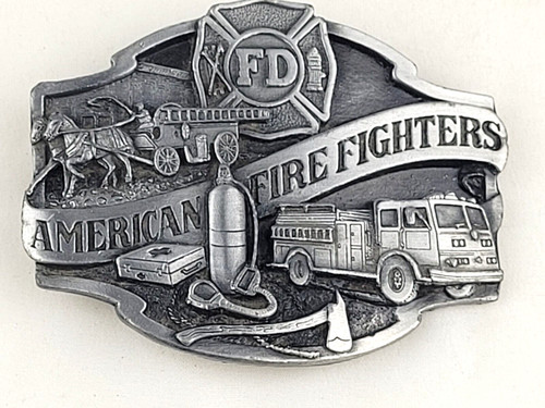 American Fire Fighters Belt Buckle Siskiyou Vintage 1988 G-80 Made in USA