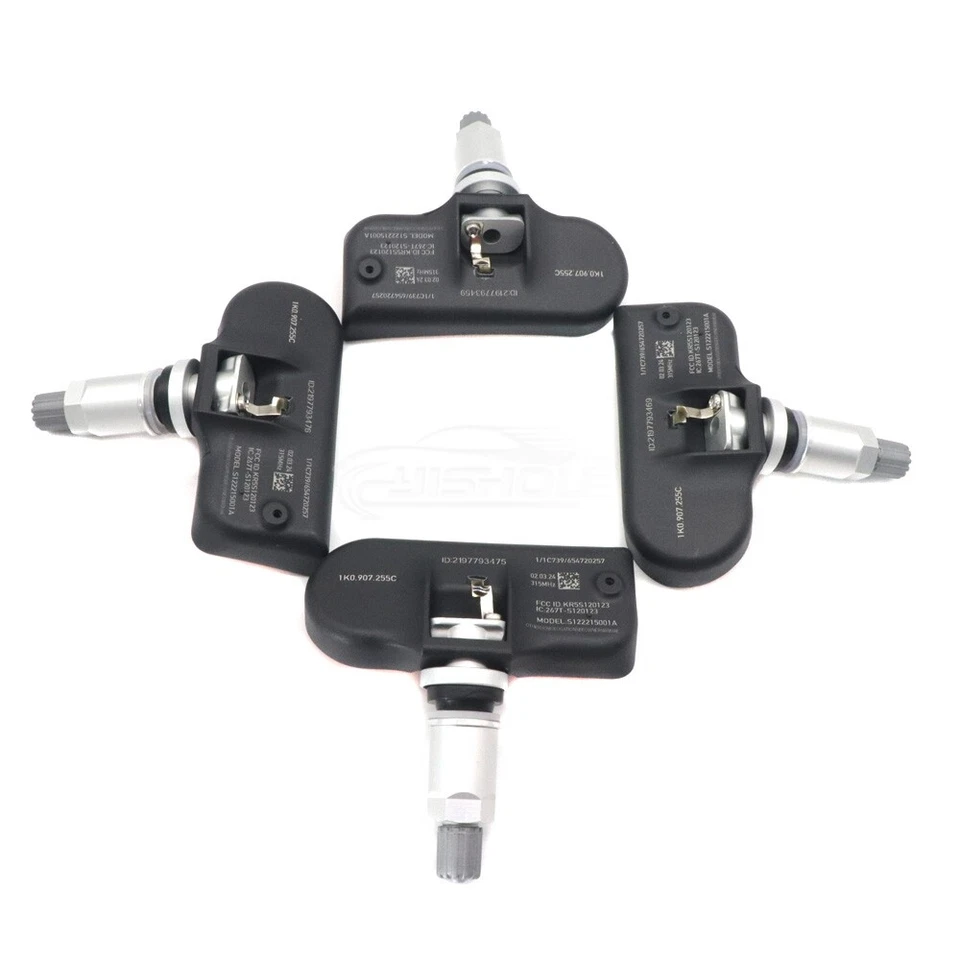 1K0907253D 4 件 TPMS 适用于奥迪大众轮胎压力监测传感器 全新 — 第 3/4 张图片