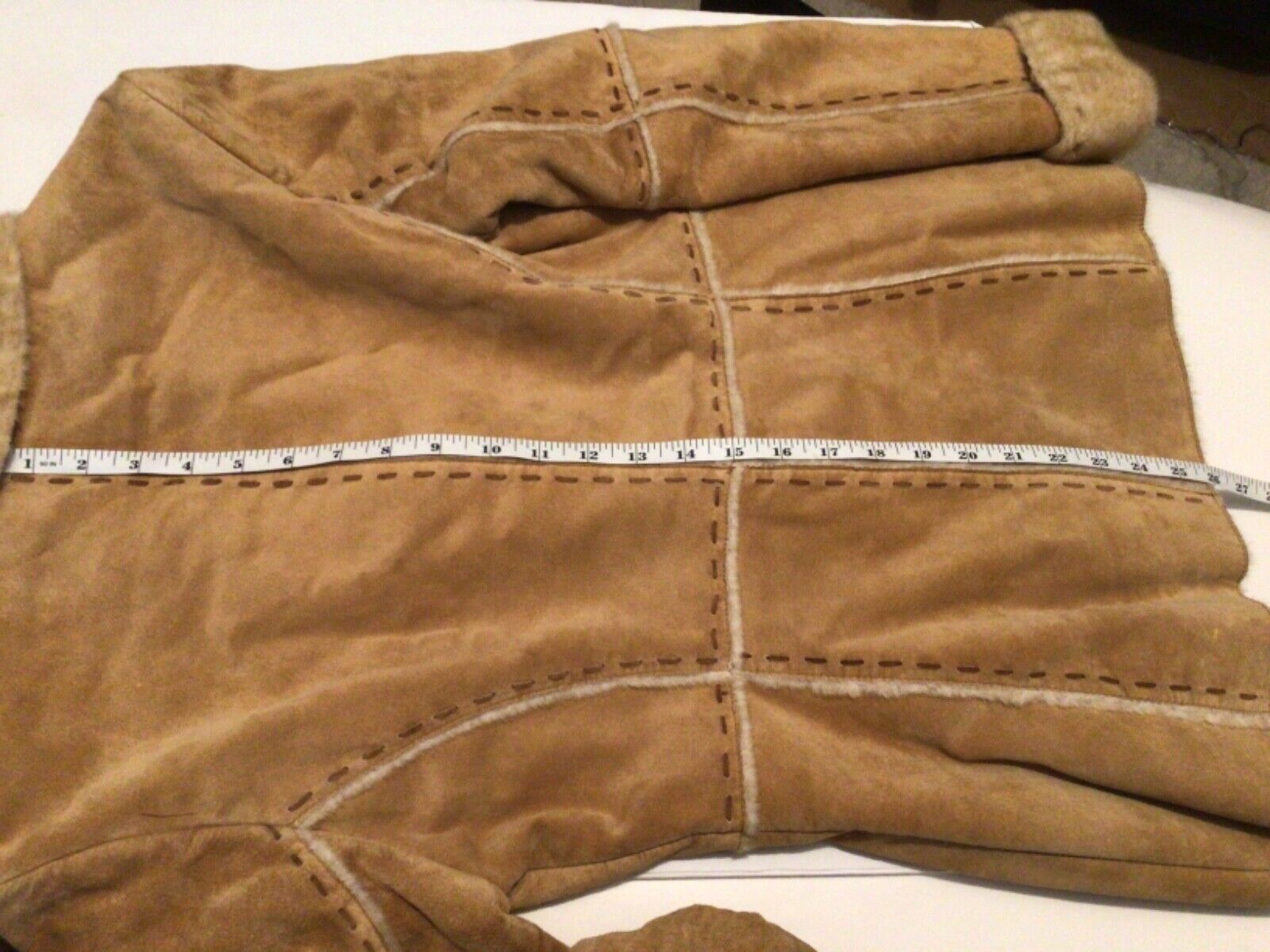 Vintage GUESS Jacket Womens Size S Tan Leather Su… - image 7