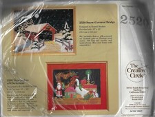 1988 The Creative Circle Kit 2520 Snow Covered Bridge OOP
