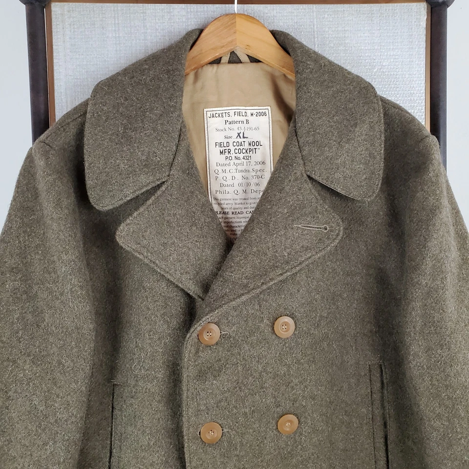 COCKPIT USA Size XL Mens 100% Wool Army Blanket Made Field Jacket Coat 2006 - Image 2 of 4