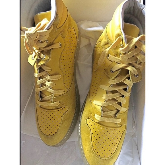 Balenciaga Yellow High Top Suede Women’s Sneakers