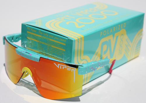 Gafas de sol PIT VIPER The Playmate 2000 polarizadas azul/naranja espejo NUEVO - Imagen 5 de 8