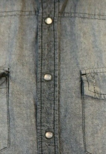 DeCoded Mens Pearl Snap Skateboarding Shirt- Faded- Distressed Look- L- Large - Picture 7 of 7