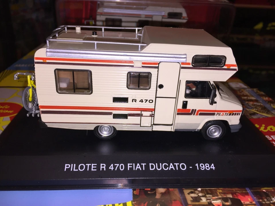 1:43 HACHETTE PILOTE R 470 FIAT DUCATO CAMPER 1984 NEW IN BLISTER FREE SHIP.WORL - Immagine 2 di 4