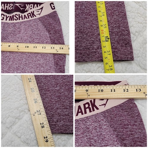 Gymshark Womens Purple Flex Pull On Leggings Elastic Logo Waistband Size M/L - Picture 5 of 6