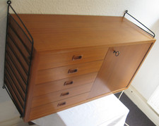 Walnuss String Regal Schrank BTH 80 x 30 x 42 cm ohne (oder auch mit) Leitern