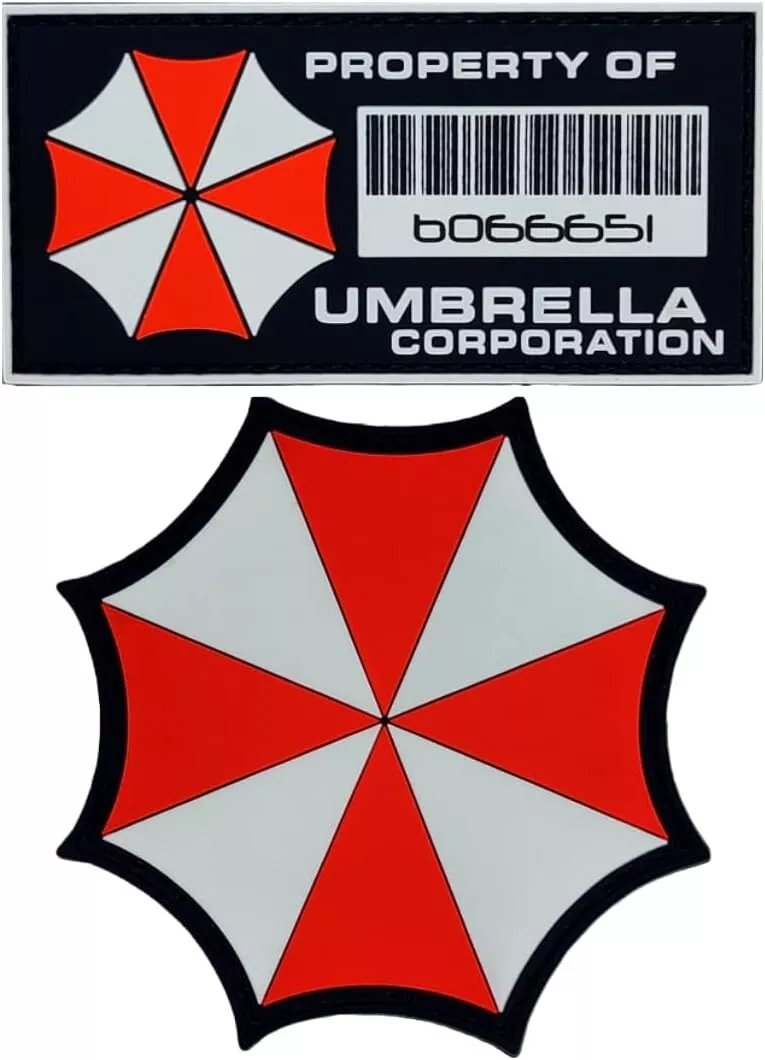 Property of Umbrella Corporation Resident Evil Umbrella PATCH, 2PC PVC  RUBBER