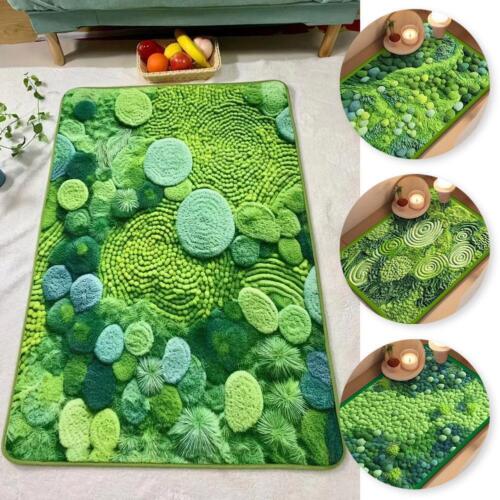 3D Moss Carpet Rug Non-slip Thick Washable Floor Mat Faux Cashmere Home Doormats - Picture 1 of 28