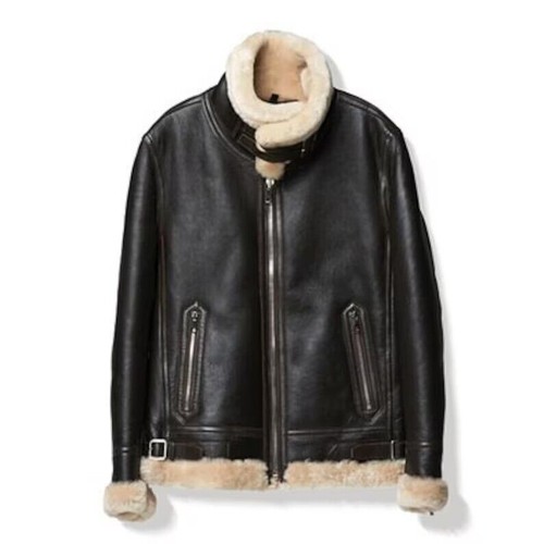 B3 Bomber Aviator Women Shearling Coat Sheepskin Real Leather Jacket for Women - Picture 9 of 10