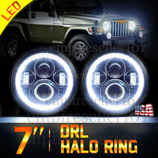 2pc 7 Round Led Headlights Halo Angel Eyes For Jeep Wrangler Jk Lj Tj 1997-2018 2pc 7 Round Led Headlights Halo Angel Eyes For Jeep Wrangler Jk Lj Tj 1997-2018