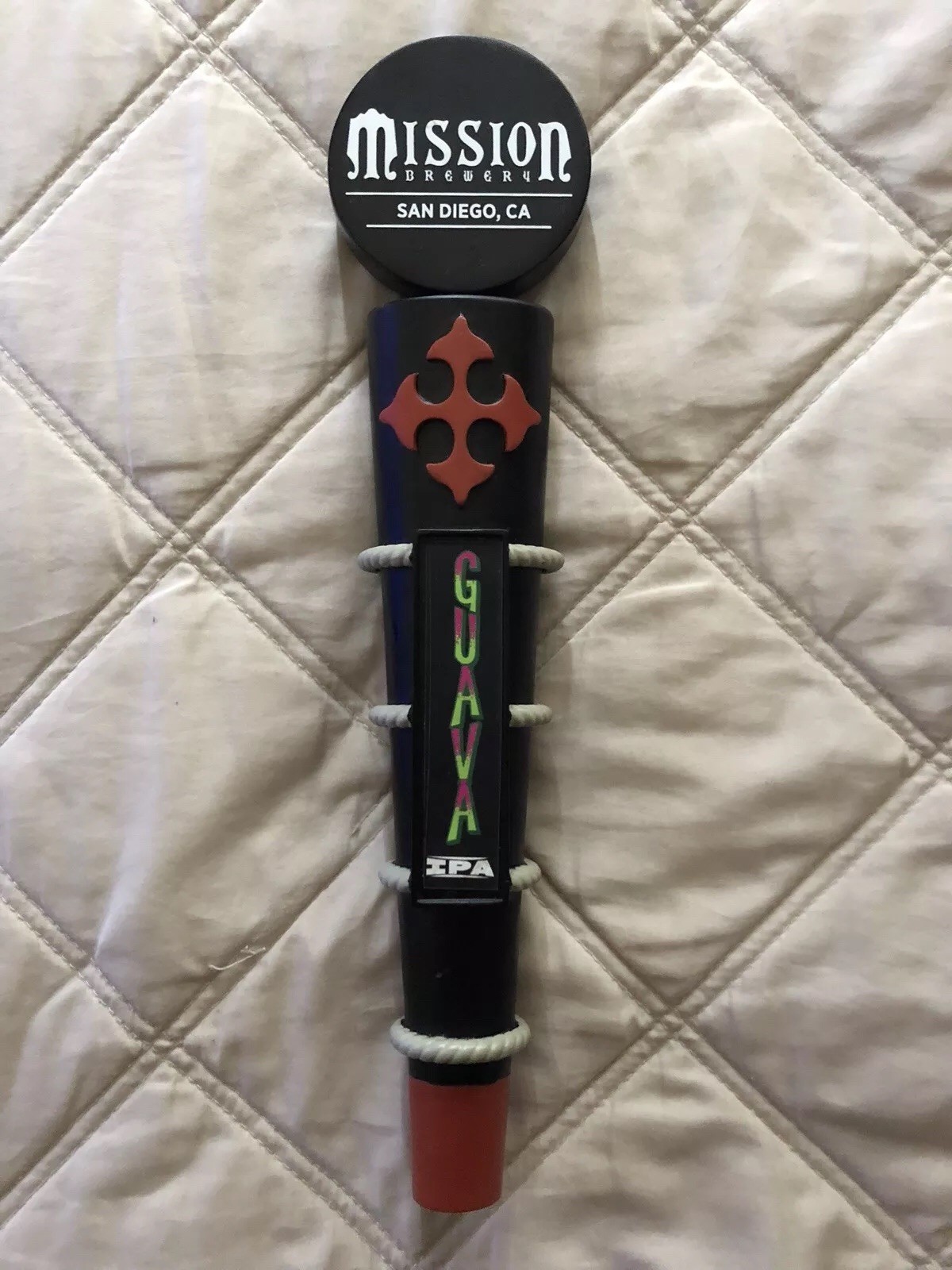 MISSION Guava IPA beer tap handle. San Diego, California
