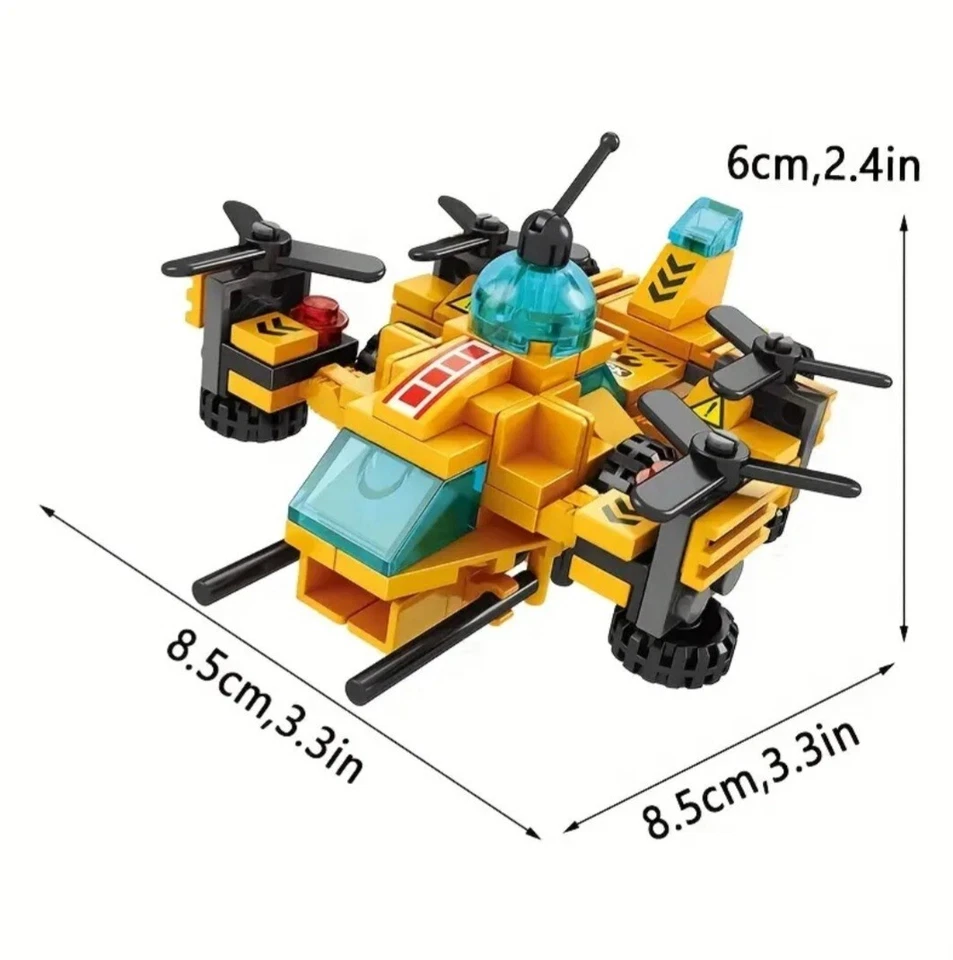 6 in 1 DIY  Building Blocks Yellow  Construction Engineering Brand Compatible  - Image 3 of 4